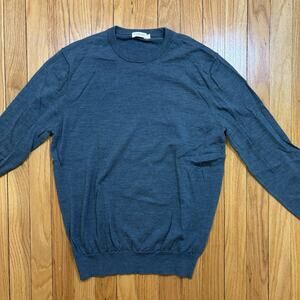 Suitsupply Sweater T Shirt Men's L Crew Neck Pullover Merino Wool Long Sleeve